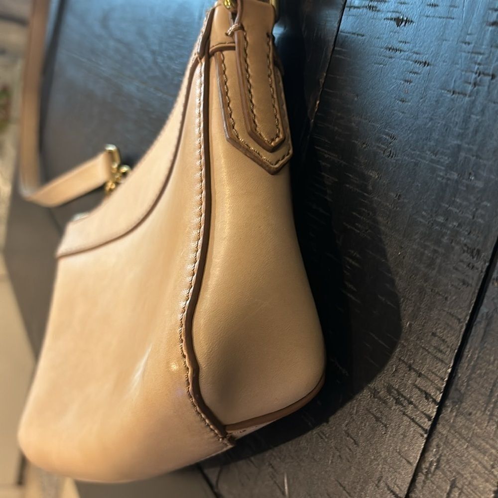 J. Crew Cream Tan Leather Crossbody Classy Gold Hardware Crossbody Bag Purse‌‌‌‍ - Picture 8 of 16